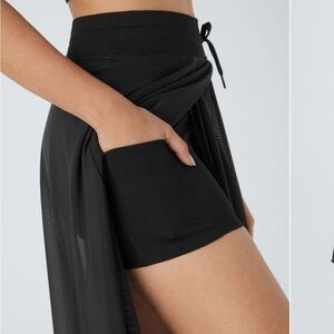 HALARA Black Midi Skirt with Shorts